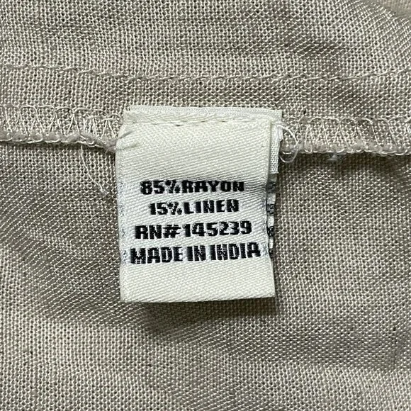 Sim & Sam Beige Halter Midi Dress Rayon & Linen Milkmaid Style Size M - Picture 3 of 6